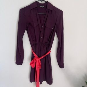 EXPRESS Color Contrast Long Sleeve Shirt Dress Size XS